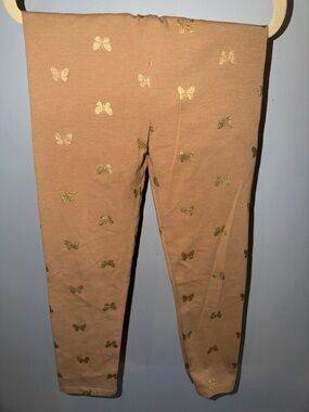 Garanimals Tan Leggings with Gold Butterfly Accents